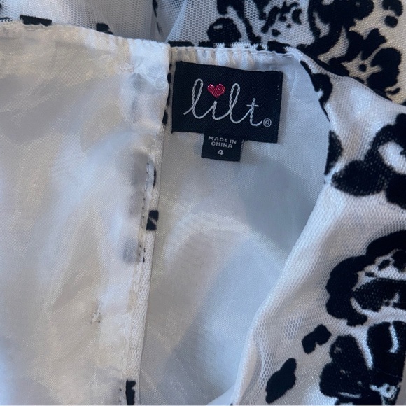 White dress with Black velvet flowers, Dress with Red velvet Accents, toddler 4 - Picture 7 of 7